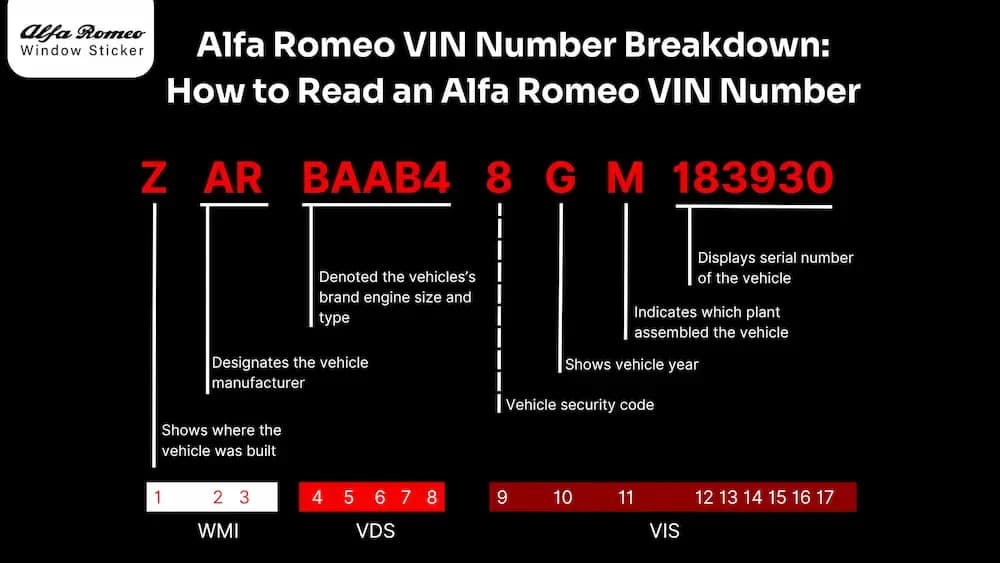 Alfa Romeo VIN Number Breakdown