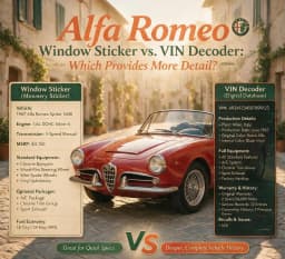 Alfa Romeo Window Sticker vs VIN Decoder: Which Gives More Details?